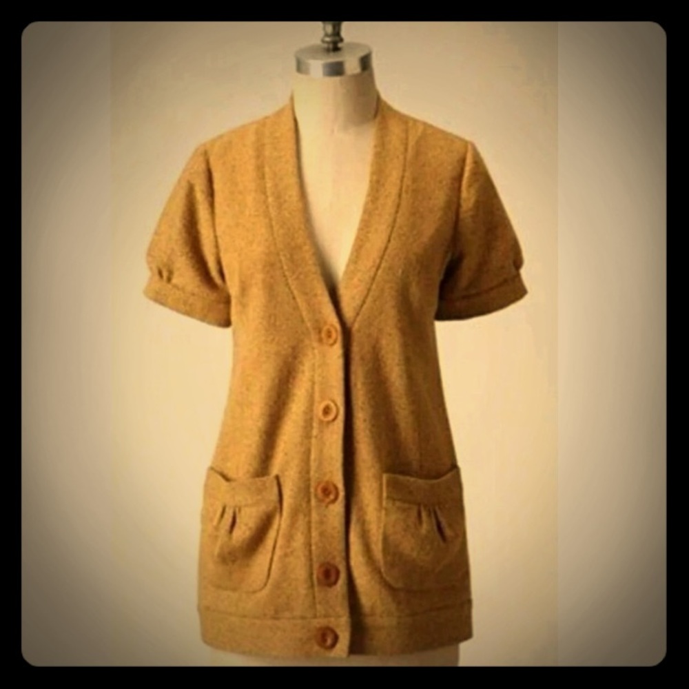 Tabitha - Anthropologie gold tweed blazer